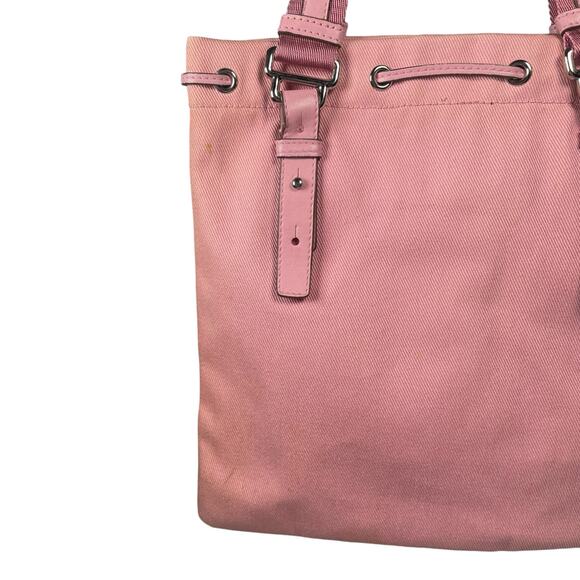 SOLD Yves Saint Laurent Vintage Tote Pink Canvas Bag - Picture 8 of 16